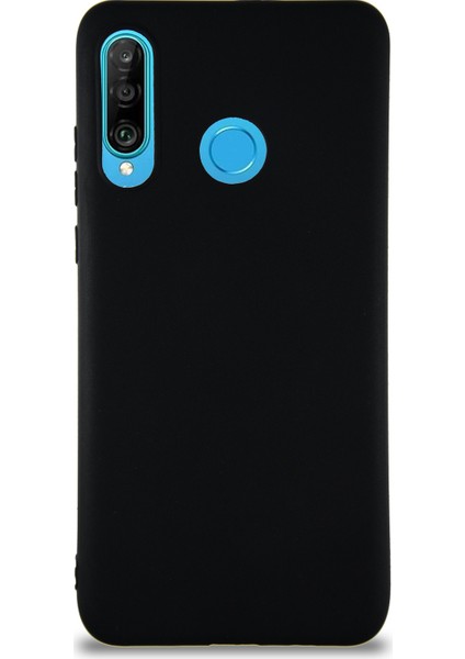Huawei P30 Lite Kılıf Soft Premier Renkli Silikon Kapak - Siyah