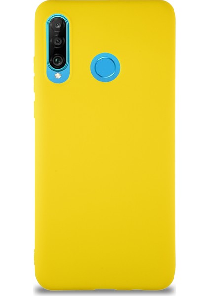 Huawei P30 Lite Kılıf Soft Premier Renkli Silikon Kapak - Sarı