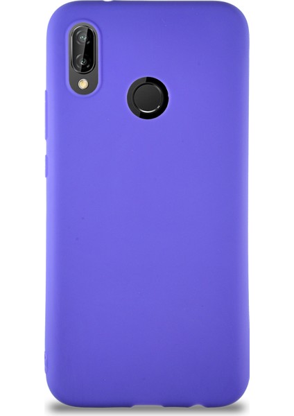 Huawei P20 Lite Kılıf Soft Premier Renkli Silikon Kapak - Mor