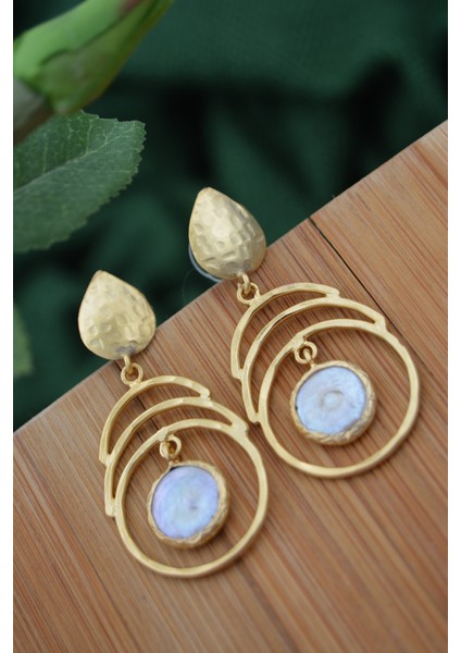 Gerçek Inci Küpe Altın Kaplama El Yapımı Özel Tasarım indirimleri