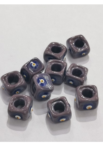 Cam Nazar Bordum Boncuğu 10-12 mm 10 Adet