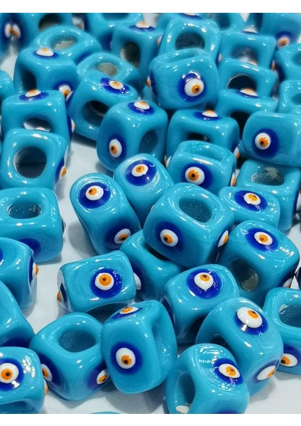 Cam Nazar Bordum Boncuğu 07-08 mm 10 Adet fiyatları