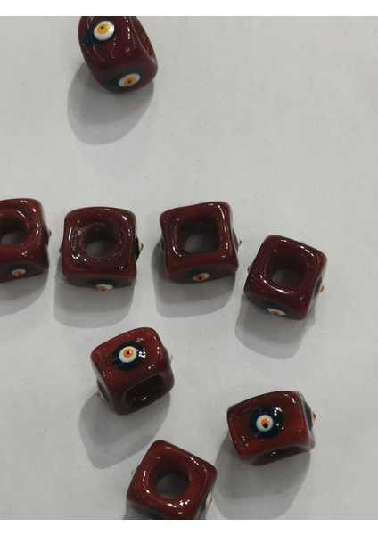 Cam Nazar Bordum Boncuğu 10-12 mm 10 Adet