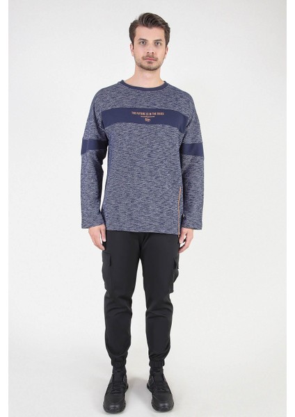 Fermuar Detaylı Baskılı Sweatshirt (E21-550200)