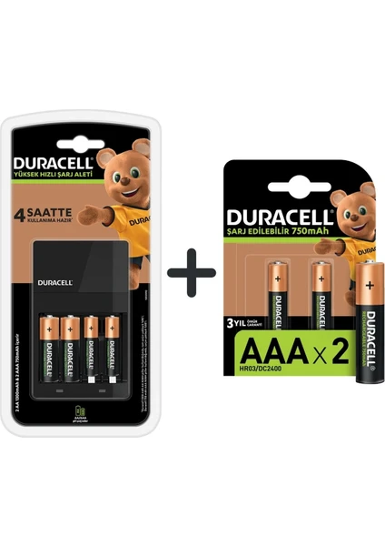 Cef 14 Şarj Aleti+2 Aa ve 2 Aaa Pil+Şarj Edilebilir Aaa 750 Mah 2 Pil