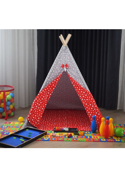 %100 Pamuk Ahşap Çocuk Oyun Çadırı Kızılderili Çadırı Oyun Evi