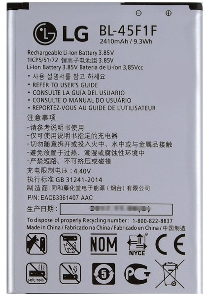 LG K8 Batarya