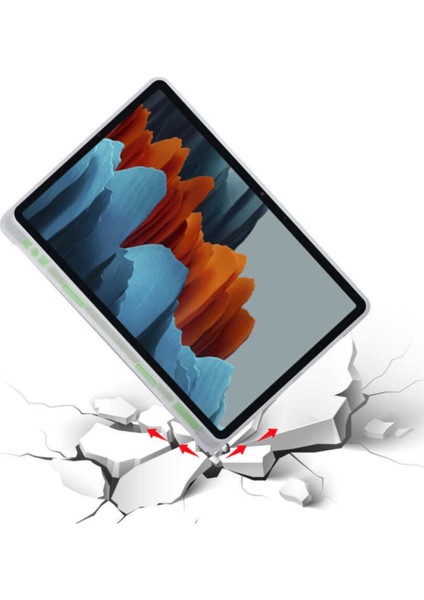 Apple iPad Pro 12.9 2020 Kılıf Standlı Katlanabilir Kalemlikli Trifolding Kalem Bölmeli Tam Uyumlu Açık Yeşil