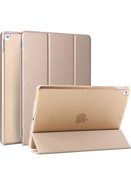 Teknetstore Apple iPad 5. / 6. Nesil 2017 / 2018 9.7" Kılıf Smart Cover Katlanabilir Standlı Akıllı Kapak Uyku Modlu Gold