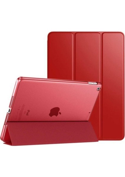 Teknetstore Apple iPad 5. / 6. Nesil 2017 / 2018 9.7" Kılıf Smart Cover Katlanabilir Standlı Akıllı Kapak Uyku Modlu Kırmızı