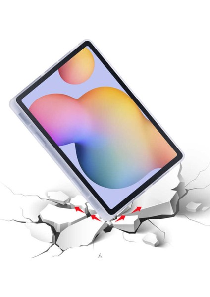 Apple iPad 9.7" 5. / 6. Nesil 2017 / 2018 Kılıf Kalemlikli Standlı Katlanabilir Kılıf Trifoling Kalem Bölmeli Tam Uyumlu Mavi