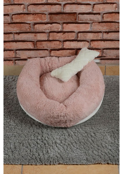 Sherpa Polar Yıkanabilir Yuvarlak Köpek Kedi Yatağı 60 cm Açık Pudra fiyatları