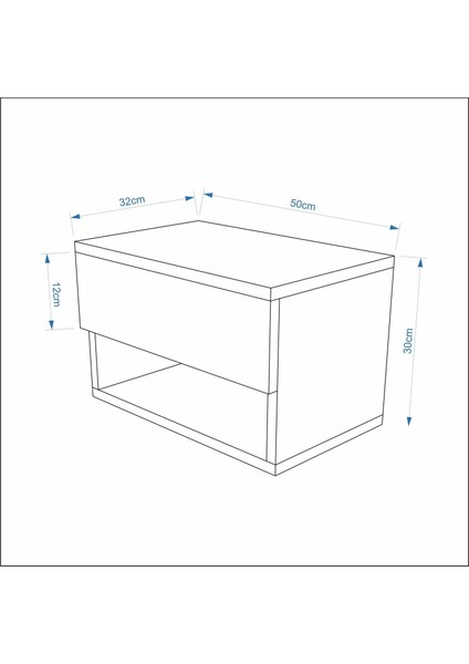 Nightstand Çekmeceli Bölmeli Komodin Meşe Antrasit modelleri