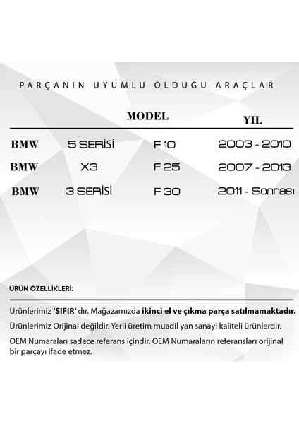 Bmw 5 Serisi F10 E60 Için Kapı Vakum Pompası Motor Dişli Takımı