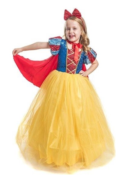 Tarlatanlı Pamuk Prenses Kostümü - Pamuk Prenses Kostümü Prenses Elbise - Pelerin +Taç li fiyatları