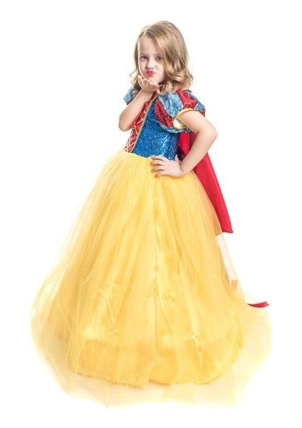 Tarlatanlı Pamuk Prenses Kostümü - Pamuk Prenses Kostümü Prenses Elbise - Pelerin +Taç li modelleri