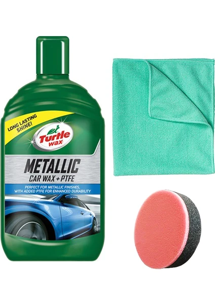 Turtle Wax Metalik Ptfe Katkılı Teflon Sıvı Cila 500 ml + Mikrofiber Bez + Cila Süngeri