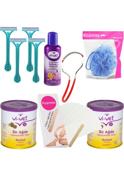 Vivet 240 ml Naturel Konserve Ağda Seti 7 Parça