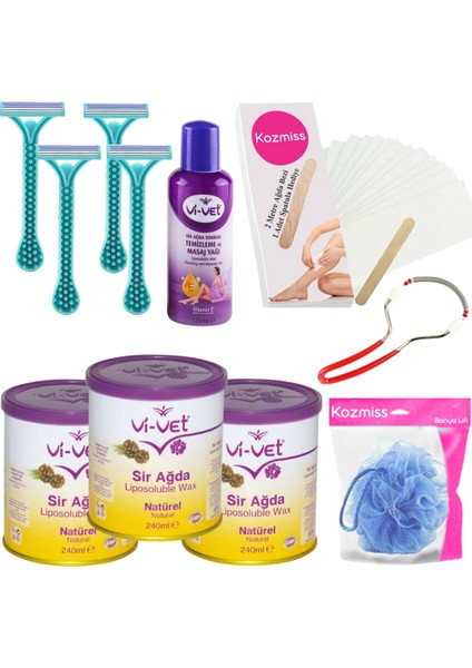 Vivet 240 ml Naturel Konserve Ağda Seti 8 Parça