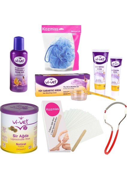 Vivet 240 ml Naturel Konserve Ağda Seti 6 Parça Tüy Sarartıcı Kre mli