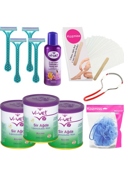 Vivet 240 ml Azulen Konserve Ağda Seti 8 Parça