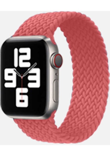 Apple Watch Uyumlu 40MM Hasır Örgü Small Kordon - Pembe