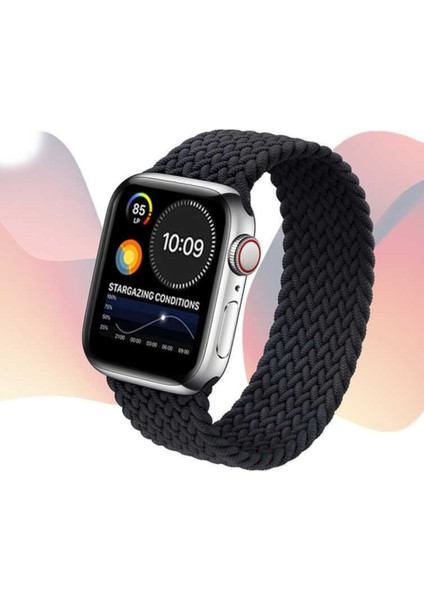 Apple Watch Uyumlu 40MM Hasır Örgü Small Kordon - Pembe