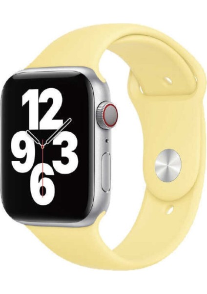 Apple Watch Uyumlu 44MM Sport Band Silikon Kordon - Sarı