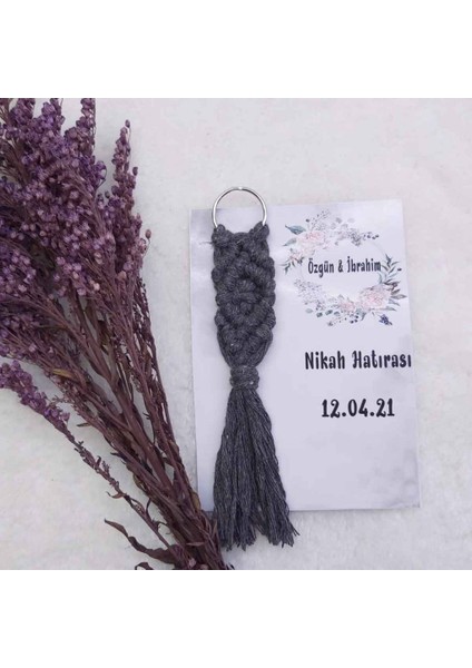 20 Adet Gümüş Makrome Anahtarlık Ekonomik Altında Kağıtlı Nikah Şekeri Nişan Liği