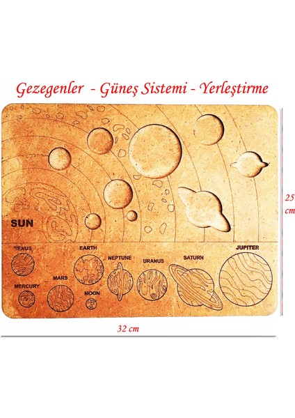 Boya Setli, 3D Ahşap Boyama Maketi Gezegenler Etkinlik Oyunu modelleri