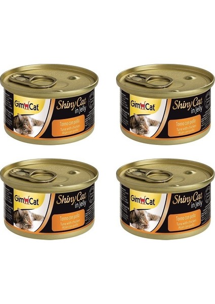 Shinycat Konserve Kedi Maması - Tuna Balıklı Tavuklu 70 gr x 4