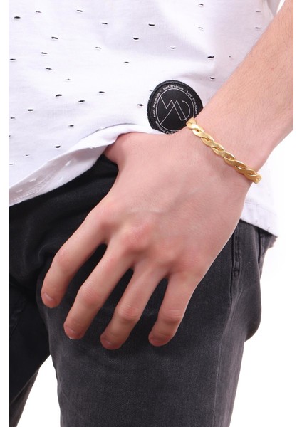 Erkek Altın Renk Kaplama Ayarlanabilir Örgü Dokulu Bileklik indirimleri