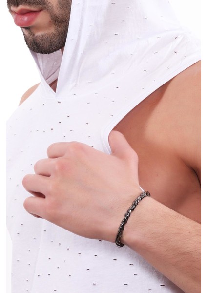 Erkek Metalik Antrasit Lak Kaplama Ayarlanabilir Burgulu Bileklik indirimleri