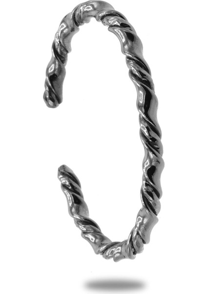 Erkek Metalik Antrasit Lak Kaplama Ayarlanabilir Burgulu Bileklik