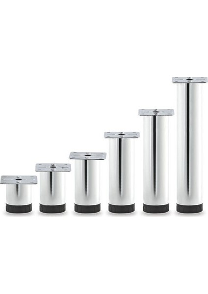 Ayarlanabilir Pingolu Krom Mobilya Dolap Ayağı Metal 4'lü 15 cm