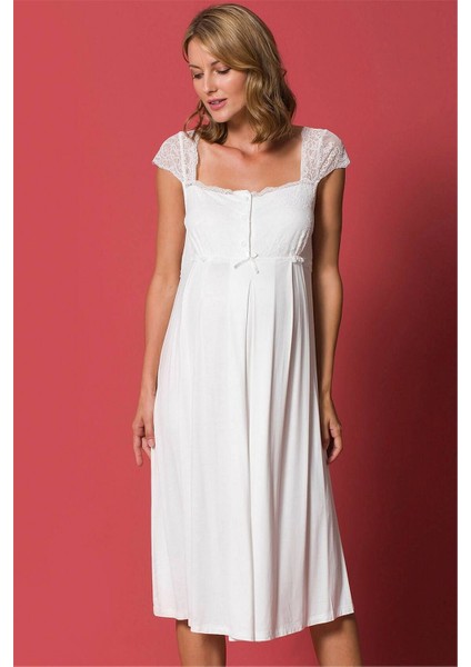 Kadın Ekru Hamile Lohusa Gecelik 18300