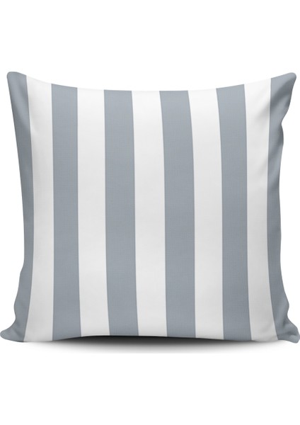 Kırlent Dünyası Çizgili Desenli Dijital Baskılı Kırlent Kılıfı