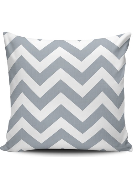 Kırlent Dünyası Zigzag Desenli Dijital Baskılı Kırlent Kılıfı