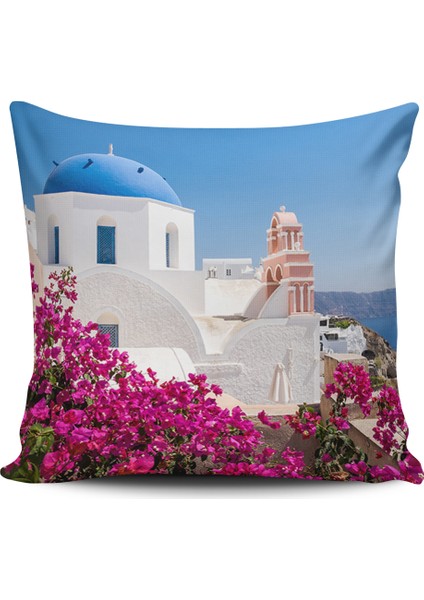 Kırlent Dünyası Manzara Dijital Baskılı Kırlent Kılıfı