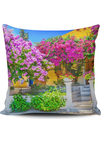 Kırlent Dünyası Manzara Dijital Baskılı Kırlent Kılıfı