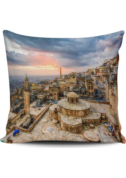 Kırlent Dünyası Manzara Dijital Baskılı Kırlent Kılıfı