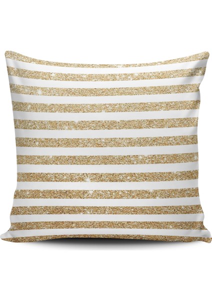 Kırlent Dünyası Çizgili Desenli Dijital Baskılı Kırlent Kılıfı