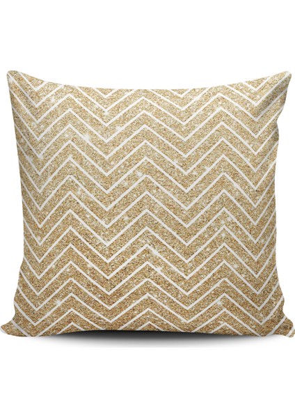 Kırlent Dünyası Zigzag Desenli Dijital Baskılı Kırlent Kılıfı