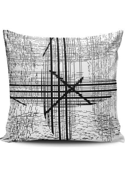 Kırlent Dünyası Modern Desenli Dijital Baskılı Kırlent Kılıfı