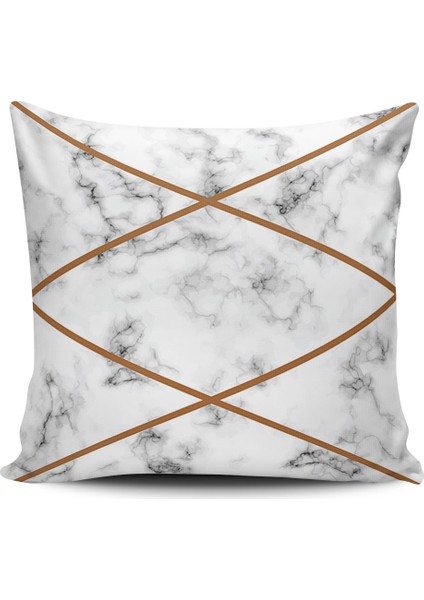 Kırlent Dünyası Mermer Desenli Dijital Baskılı Kırlent Kılıfı