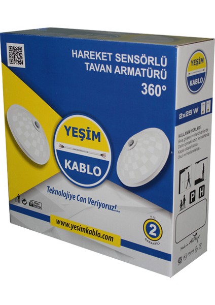 Hareket Sensörlü Tavan Armatürü 360 Derece