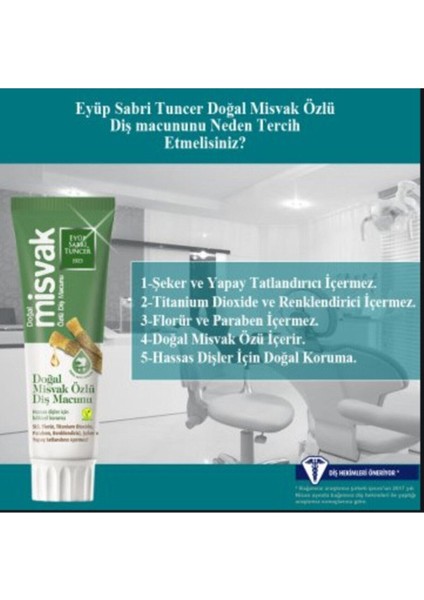 Doğal Misvak Özlü Diş Macunu 75 ml x 4