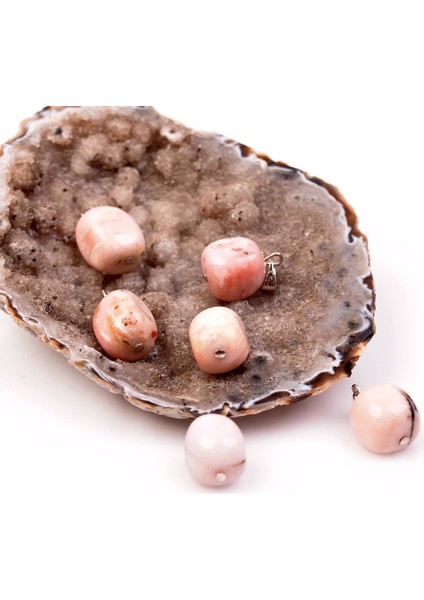Pembe Opal Taşı Şekilsiz Taşlar Kolye fiyatları