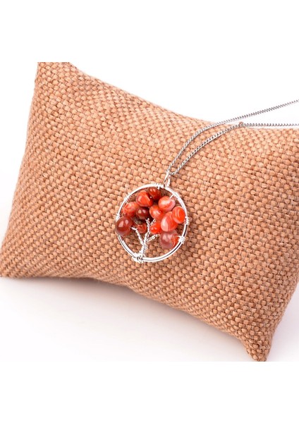 Akik Taşı Hayat Ağacı Kolye