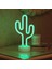 Hediye Sahibi Kaktüs Tasarımlı Neon LED Işıklı Lamba 22,5 x 13,5cm 2